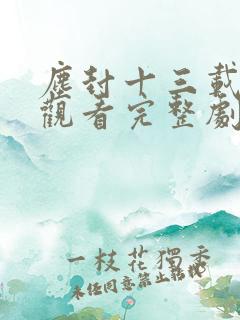 尘封十三载免费观看完整剧