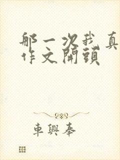 那一次我真感动作文开头