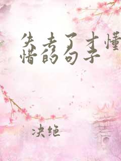 失去了才懂得珍惜的句子