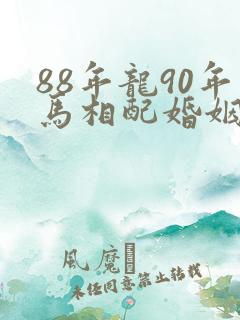 88年龙90年马相配婚姻如何