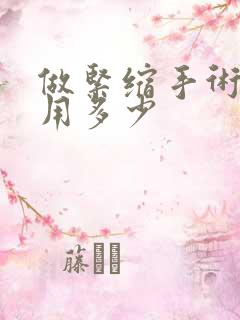 做紧缩手术的费用多少