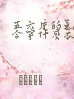 五六度的气温适合穿什么衣服