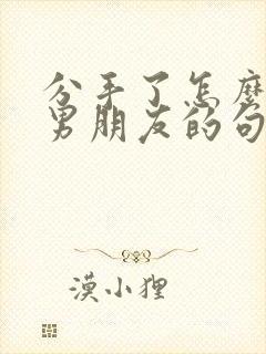 分手了怎么挽回男朋友的句子