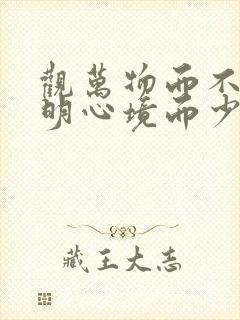 观万物而不为,明心境而少言这句话的意思