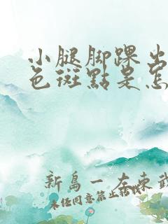 小腿脚踝出现红色斑点是怎么回事