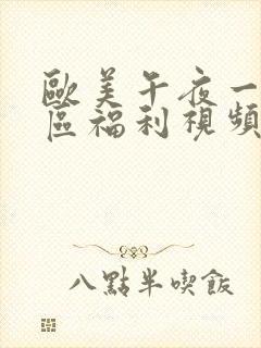 欧美午夜一区二区福利视频