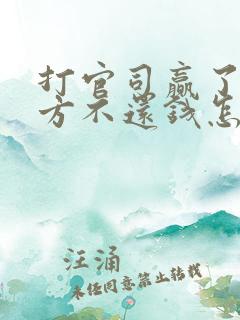 打官司赢了,对方不还钱怎么办