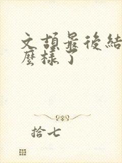 文颉最后结局怎么样了