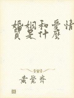 婚姻和爱情的本质是什么