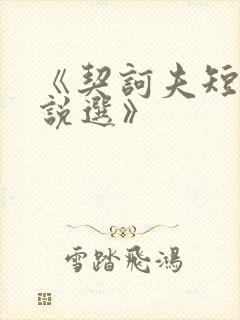 《契诃夫短篇小说选》