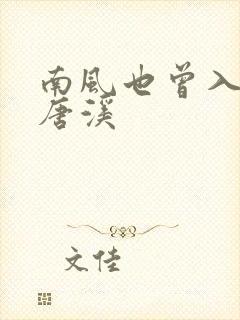 南风也曾入我怀唐溪