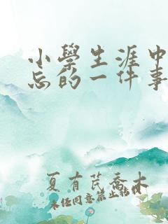 小学生涯中最难忘的一件事500字