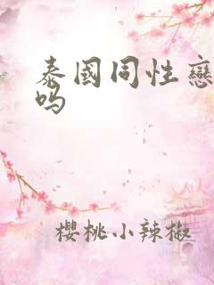 泰国同性恋合法吗