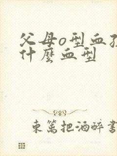 父母o型血孩子什么血型