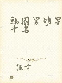 韩国男明星 前十名