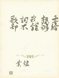 歌词我想要的你却不能够给你我全部