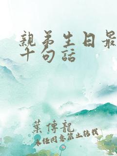 亲弟生日最经典十句话