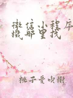 微信小程序在手机哪里找