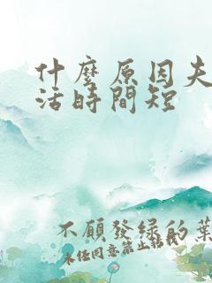 什么原因夫妻生活时间短