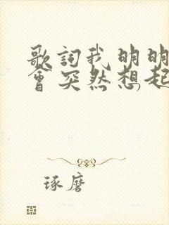 歌词我明明还是会突然想起你是什么歌