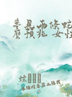 梦见两条蛇是什么预兆 女性已婚