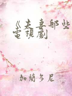 《夫妻那些事》电视剧