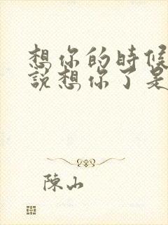 想你的时候我不说想你了是什么歌