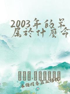 2003年的羊属于什么命