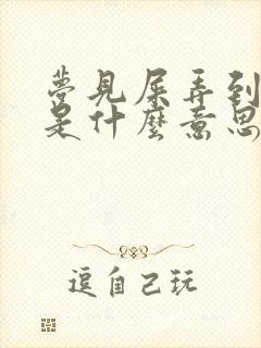 梦见屎弄到身上是什么意思