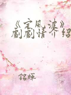 《定风波》电视剧剧情介绍