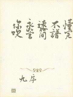 你永远不懂我电吹管简谱完整版