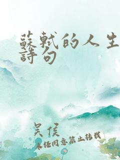 苏轼的人生哲理诗句