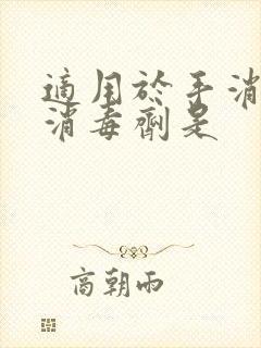 适用于手消毒的消毒剂是