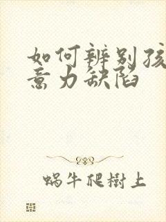 如何辨别孩子注意力缺陷