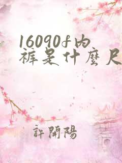 16090f内裤是什么尺码