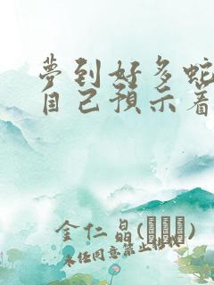 梦到好多蛇围着自己预示着什么