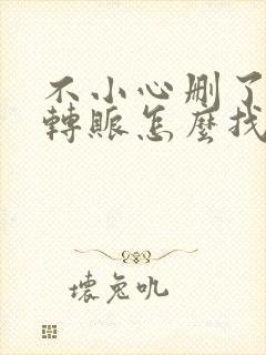 不小心删了微信转账怎么找回