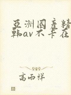 亚洲国产精品日韩av不卡在线