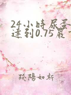 24小时尿蛋白达到0.75严重不