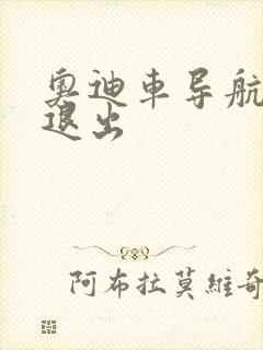 奥迪车导航怎么退出