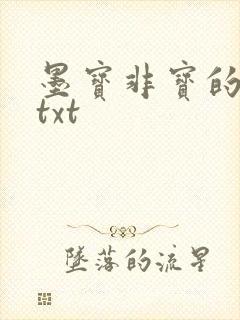 墨宝非宝的小说txt