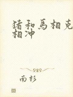 猪和马相克还是相冲