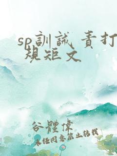 sp训诫 责打 规矩文