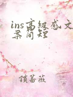 ins高级感文案简短