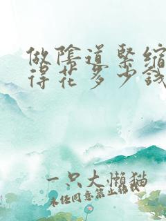 做阴道紧缩手术得花多少钱