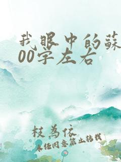 我眼中的苏轼100字左右