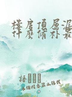 楼房顶层漏雨用什么修补最好?