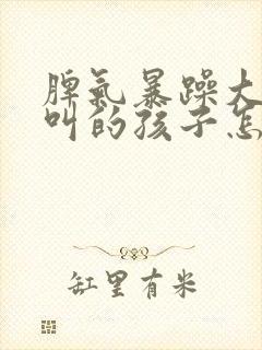 脾气暴躁大吼大叫的孩子怎么教