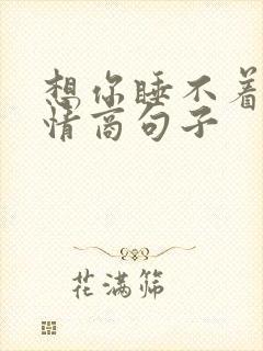 想你睡不着了高情商句子