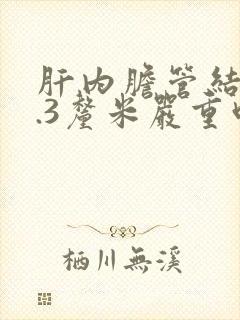 肝内胆管结石0.3厘米严重吗